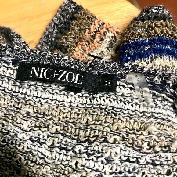 NIC+ZOE Blue/Green Striped Sweater (M) - Picture 10 of 11